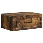 vidaXL Muurbevestigde Nachttafel Gerookt eiken 49 x 34,5 x, Verzenden