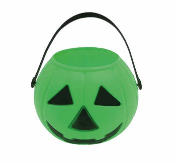 Groene Halloween Snoep Emmer Pompoen 15cm, Verzenden, Nieuw