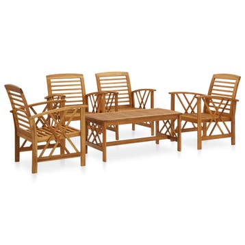 vidaXL 5-delige Loungeset massief acaciahout, Verzenden, Loungeset