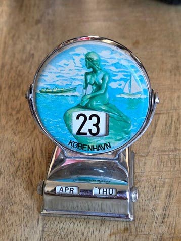 Eeuwigdurende kalender - Zeldzame Deense vintage souvenir