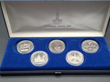 Rusland, Sovjet-Unie (USSR) Olympische Spiele in Moskau. 1, Postzegels en Munten