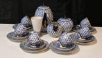 Lomonosov - Koffieservies (22) - Cobalt Net - Porselein -
