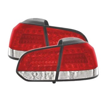 FEUX ARRIÈRE POUR VOLKSWAGEN VW GOLF 6 08- LED ROUGE CHROMÉ, Autos : Pièces & Accessoires, Éclairage, Verzenden