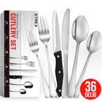 Strex Bestekset 6 Persoons - Zilver - 36-delig - Roestvrij, Huis en Inrichting, Verzenden, Nieuw