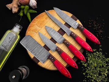 Keukenmes - Kitchen knife set - Lx 360 - Staal, Hout,