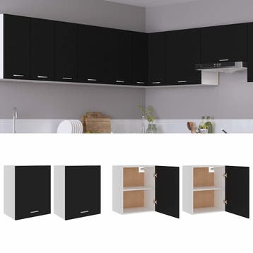 vidaXL Bovenkasten 2 st Lyon 50x31x60 cm bewerkt hout zwart, Verzenden