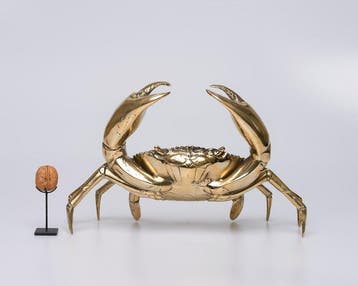 sculptuur, NO RESERVE PRICE - Bronze Polished Crab Sculpture