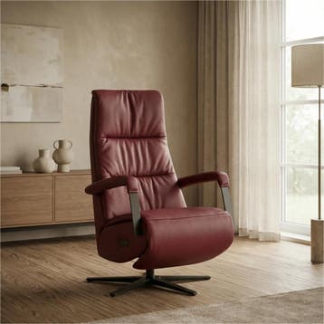 Leren elektrisch relaxfauteuil Core - Massif Rubino, Ophalen of Verzenden
