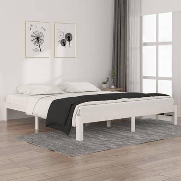 vidaXL Bedframe massief hout wit 180x200 cm, Verzenden