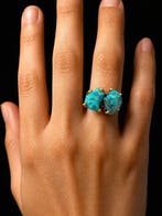 Turquoise - Zilver - Ring - Ruwe schoonheid