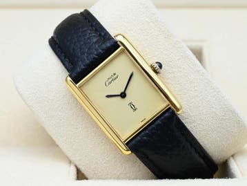 Cartier Tank Vermeil Year 1990s (Box), Bijoux, Sacs & Beauté, Ophalen of Verzenden, Polshorloge