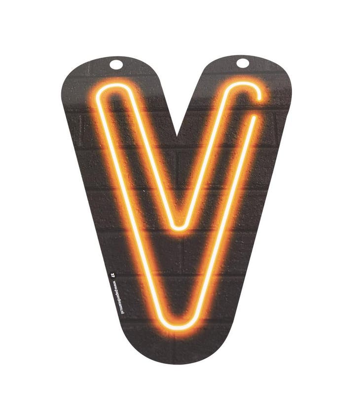 Neon Letter V 24cm, Hobby en Vrije tijd, Feestartikelen, Nieuw, Verzenden