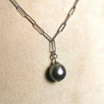 Halsketting Zilver Parel - Tahiti DR Ø 13x14 MM