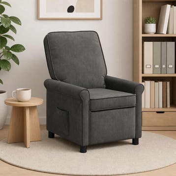 vidaXL Ligstoel Donkergrijs 69 x 95 x 101 cm Stof, Verzenden, Nieuw