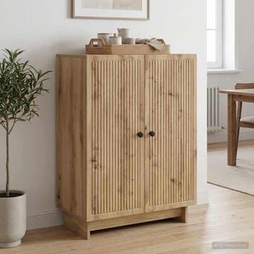 vidaXL Dressoir Artisanaal eiken 66 x 34,5 x 90 cm Bewerkt, Verzenden