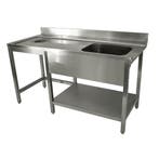Aanvoertafel | RVS | Links | 1 Spoelbak | Stortgat +, Verzenden, Nieuw in verpakking