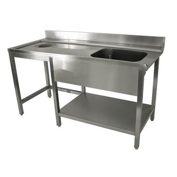 Aanvoertafel | RVS | Links | 1 Spoelbak | Stortgat +, Verzenden, Nieuw in verpakking