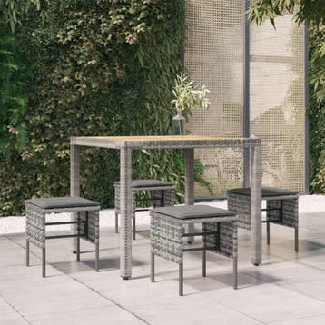 4x Tuinvoetenbank grijs -34% retour deal! Pak ze nu, Huis en Inrichting, Minder dan 50 cm, Verzenden, Vierkant, Zo goed als nieuw