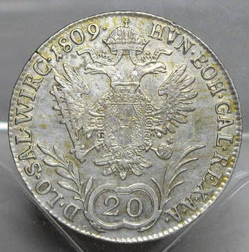 Oostenrijk. Franz I. 20 Kreuzer 1809 B, Kremnitz (Zonder