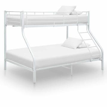 vidaXL Stapelbedframe metaal wit 140x200 cm/90x200 cm, Verzenden