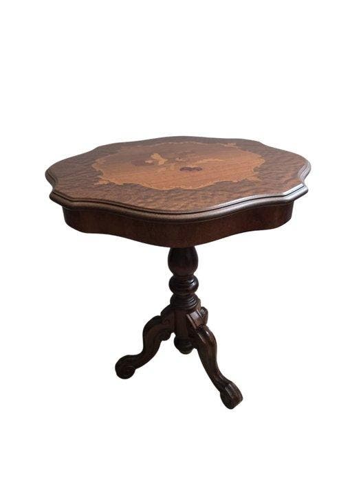 Tafel - Hout - Tafel met bloemmarqueterie, Antiek en Kunst, Curiosa en Brocante