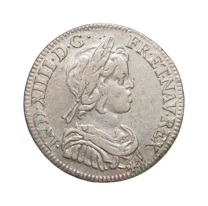 Frankrijk. Louis XIV (1643-1715). 1/4 Écu 1644 - A, Postzegels en Munten, Munten | Europa | Niet-Euromunten