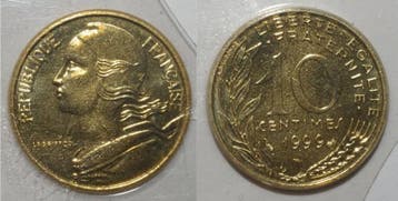 France Gadoury 293 10 Centimes 1999 Type Marianne Fdc Km 929, Postzegels en Munten, Verzenden, België