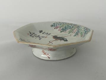 Late Qing-dynastie Qianjiang vogel-en-bloem achthoekige