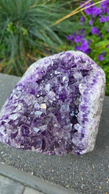 amethist unieke Uruguay Amethist - Hoogte: 10 cm - Breedte: