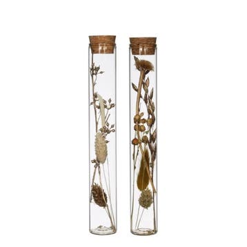 Reageerbuis naturel met kurk incl. droogbloemen 20×3 cm per, Hobby en Vrije tijd, Knutselen, Nieuw