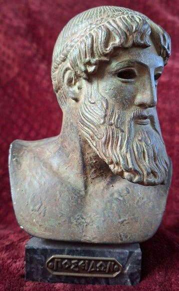 sculptuur, POSEIDON Dieu de la Mer - 19.5 cm - Composiet