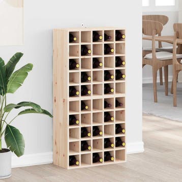 vidaXL Wijnrek 2 st Naturel 56 x 25 x 56 cm Massief, Verzenden