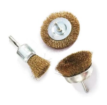 Set van 3 metaalborstels (6.35 mm as) voor boormachine, Verzenden, Nieuw