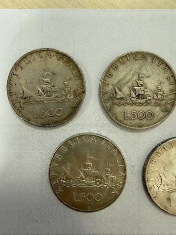 Italie, République 500 Lire Caravelle Argento (5 monete)