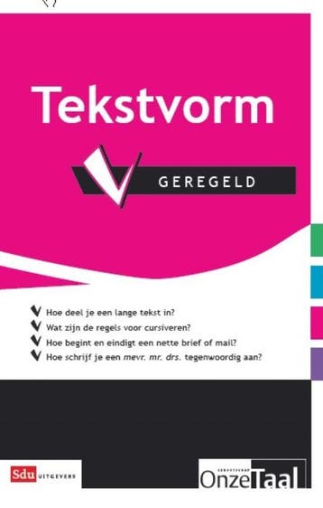 Tekstvorm geregeld 9789012581356, Verzenden