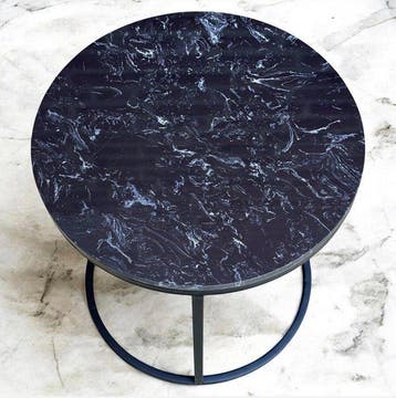 Stoere design XXL - Bijzettafel - Staal, Graniet - Diameter