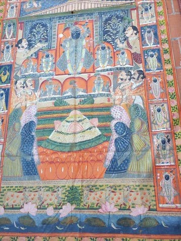 Pichvai-schilderij van Sri Nathji – Rajasthan – 142 × 90 cm