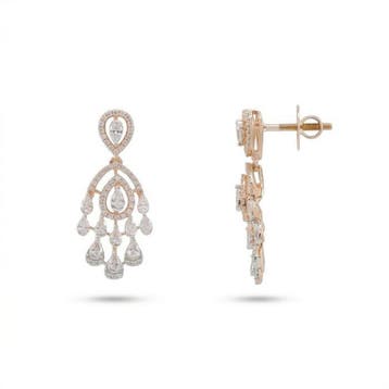 Oorbellen - 18 karaat Roségoud - 1.43ct. tw. Diamant, Nieuw