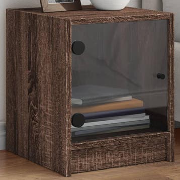 vidaXL Nachtkastjes met glazen deuren 2 st 35x37x42 cm, Verzenden
