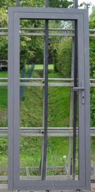 aluminium buitendeur , deur , achterdeur 90 x 202 ombergrijs, Ophalen of Verzenden, Buitendeur