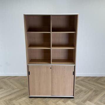 hoge schoolkast vv 8 legborden (hxbxd) 193x110x46 cm, beuken, Gebruikt