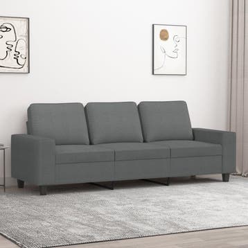 vidaXL Driezitsbank / zetel 180 cm stof donkergrijs, Verzenden