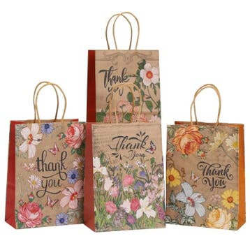 Fako Bijoux - 12 Papieren Uitdeeltasjes Thank You Flowers -, Diversen, Verzenden, Nieuw