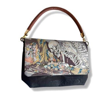Unieke Japanse kimono-handtas met Gashadokuro
