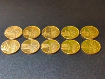 Olympische Spelen munten 22k goud - volledige collectie, Nieuw