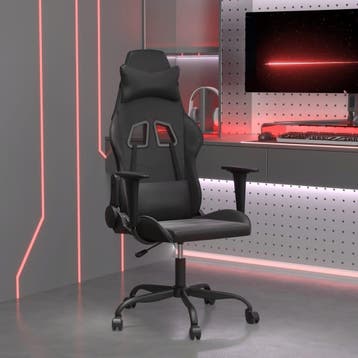 vidaXL Massage gamestoel kunstleer zwart, Verzenden