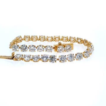 Armband - 14 karaat Geel goud - 17.03ct. tw. Diamant, Nieuw