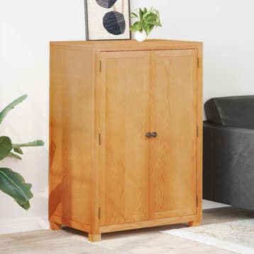 vidaXL Kledingkast met opslag met de deur Bruin Bewerkt hout, Verzenden, Nieuw