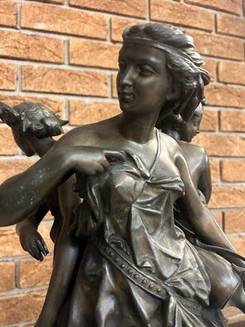 sculptuur, Grande Scultura Tre Grazie, Fine XIX - 48 cm -