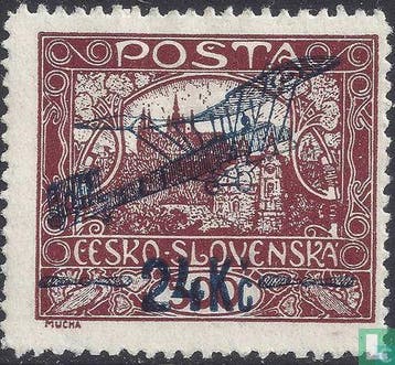 Tsjecho-Slowakije - Allegorie luchtpost met opdruk - 1920, Verzenden